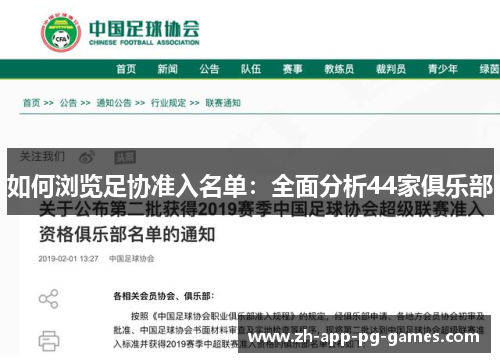 如何浏览足协准入名单：全面分析44家俱乐部